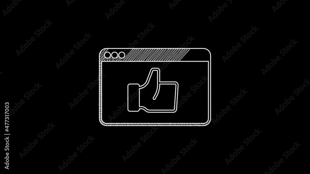 White line Consumer or customer product rating icon isolated on black background. 4K Video motion graphic animation White line Consumer or customer product rating icon isolated on black background. 4K Video motion graphic animation