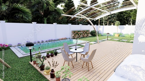 I will Do landscape design, backyard design, pool design, gardening