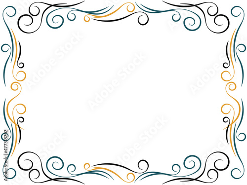 Art deco frame. Vintage linear border with curlicues. Art Nouveau design a template for invitations, leaflets and greeting cards. The style of the 1920s - 1930s. Vector illustration