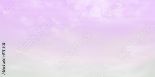 Panorama Clear and soft purple sky and white cloud detail with copy space. Sky Landscape Background. Summer heaven with colorful clearing sky. Vector illustration. Sky clouds background.