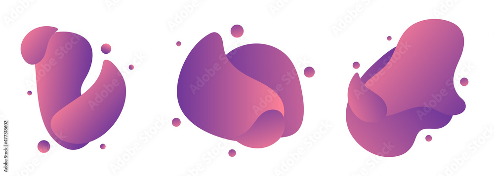 Set of purple abstract modern graphic elements. Dynamical colored forms. Gradient abstract banners with flowing liquid shapes. Template for the design of a logo, flyer or presentation. Set of purple abstract modern graphic elements. Dynamical colored forms. Gradient abstract banners with flowing liquid shapes. Template for the design of a logo, flyer or presentation.