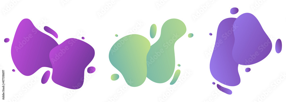 Set of purple and green abstract modern graphic elements. Dynamical colored forms. Gradient abstract banners with flowing liquid shapes. Template for the design of a logo, flyer or presentation. Set of purple and green abstract modern graphic elements. Dynamical colored forms. Gradient abstract banners with flowing liquid shapes. Template for the design of a logo, flyer or presentation.