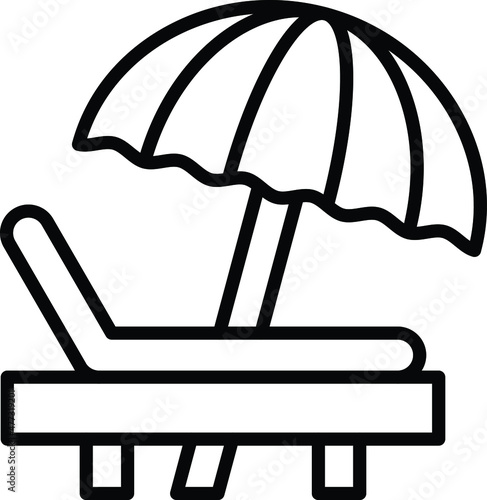 Beach Chair Icon Style