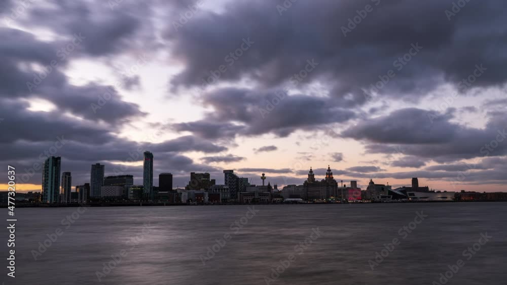 Liverpool skyline Timelapse sunrise Liverpool skyline Timelapse sunrise