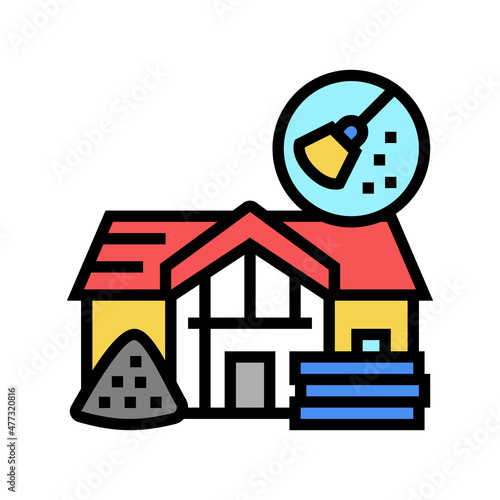 after builders cleaning color icon vector. after builders cleaning sign. isolated symbol illustration