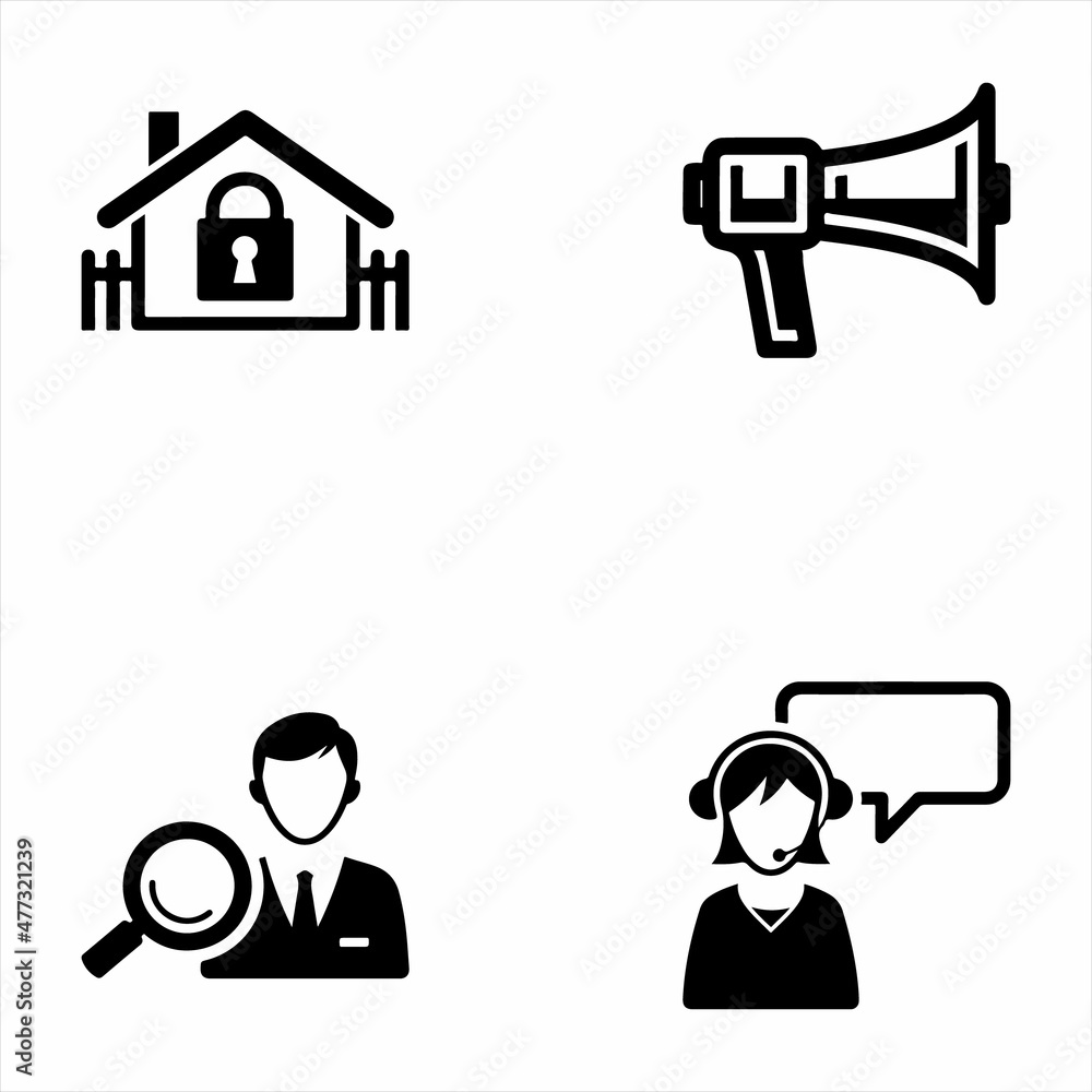 Real Estate Black Icon Set 7 Real Estate Black Icon Set 7