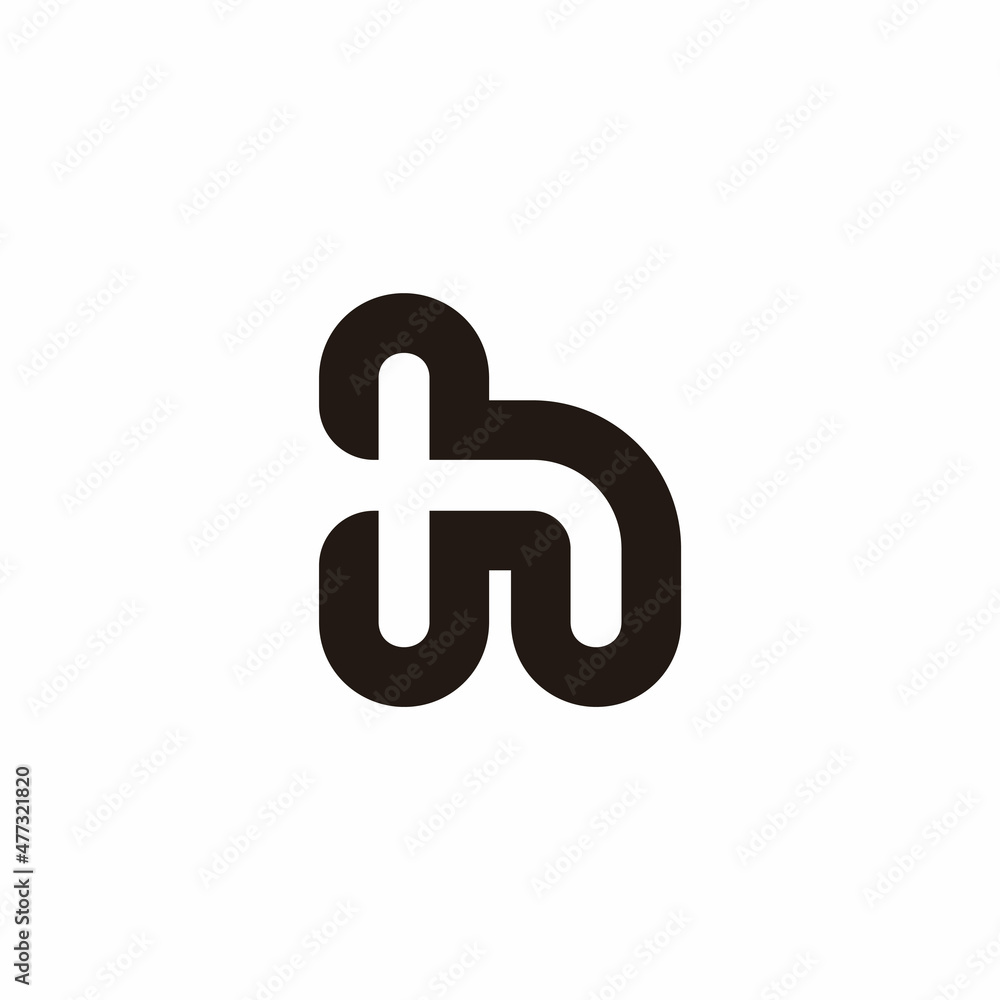 letter h outline motion negative space logo vector letter h outline motion negative space logo vector