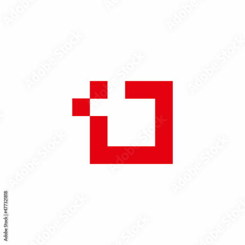 letter b negative space square simple logo vector