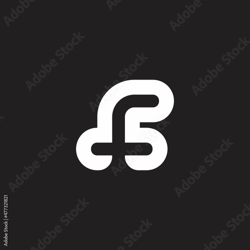 letter f outline motion negative space logo vector