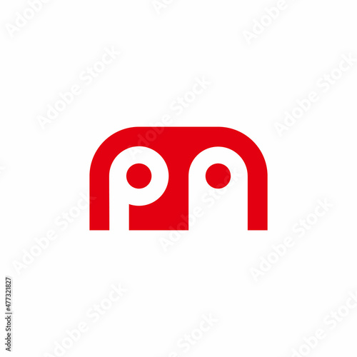 letters pn simple geometric clean logo vector photo