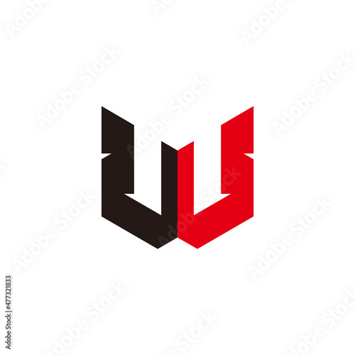 letter w colorful wings 3d flat geometric design logo vector