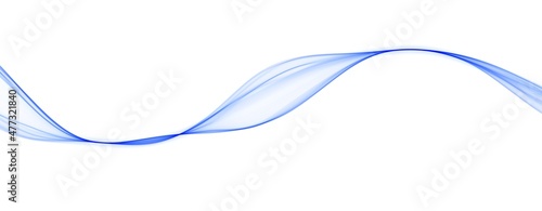 Blue abstract wave. Magic line design. Flow curve motion element. Neon gradient wavy illiustration.
