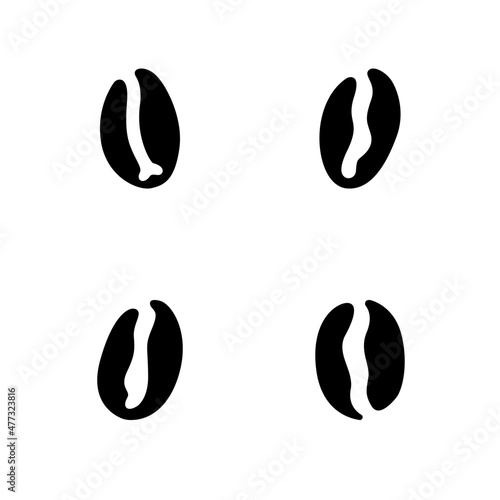 Set of coffee bean icon vector