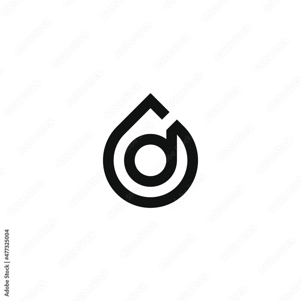 Letter D water drop logo design vector template Letter D water drop logo design vector template