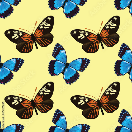 florals butterflies seamless pattern vector design © Koon