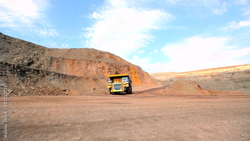 Large Mining Dump Truck Large Dump Truck In A Coal Mine Yellow Dump Truck In A Coal Mine The