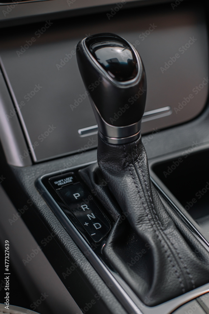 Obraz premium Automatic transmission. Gray Interior Details