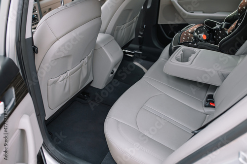 Gray Interior Details. Light car interior