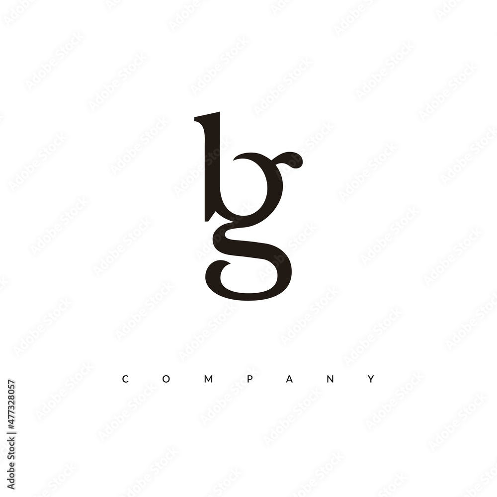 Naklejka premium Initial BG Logo Design Vector