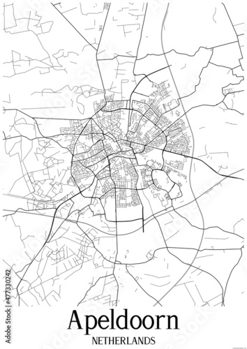 Φωτογραφία White map of Apeldoorn Netherlands.