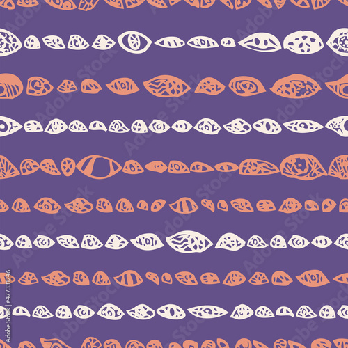 Seamless background of outlines decorative abstract stones