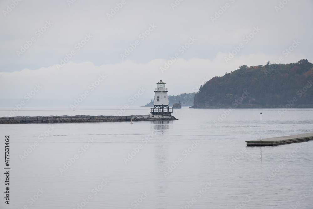 Burlington Breakwater Lighthouse on the Waterfront of Lake Champlain