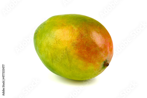 Juicy ripe Mango fruit, close-up, isolated on white background.