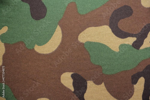 Camouflage Beige-Brown Black-Green fabric texture military template background