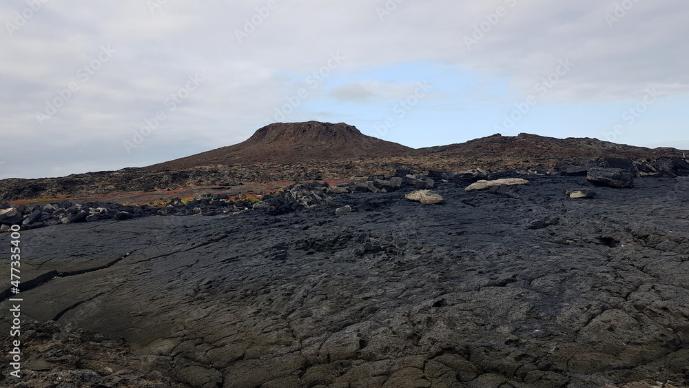Barren landscape of the Chinese Hat island, Galapagos, Ecuador