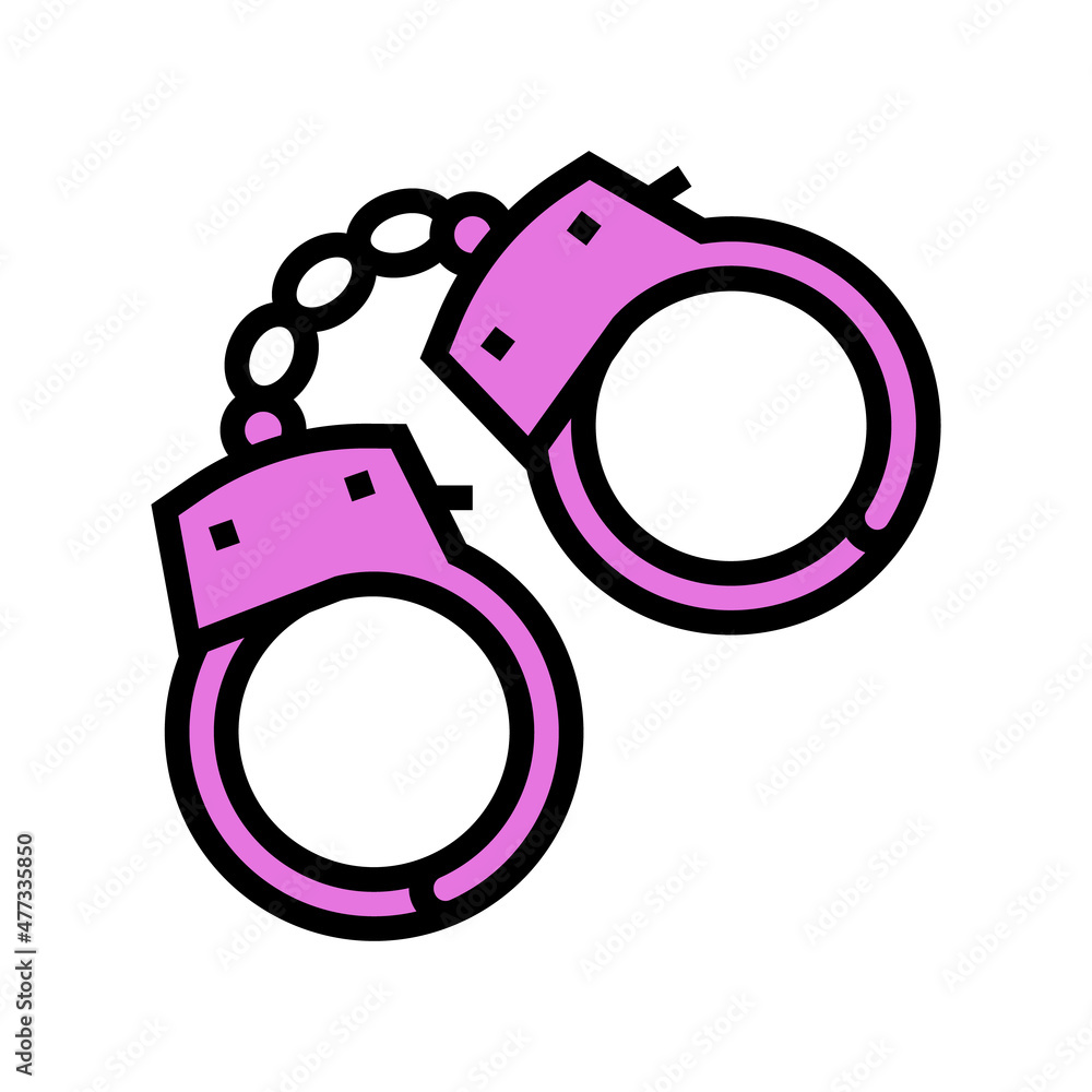 Handcuff Sex Toy Color Icon Vector Handcuff Sex Toy Sign Isolated