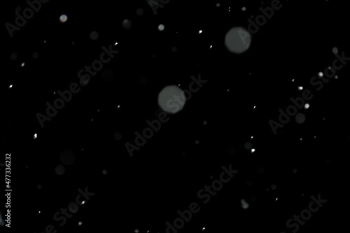 A texture of blurred snowflakes during the snowstorm in the dark