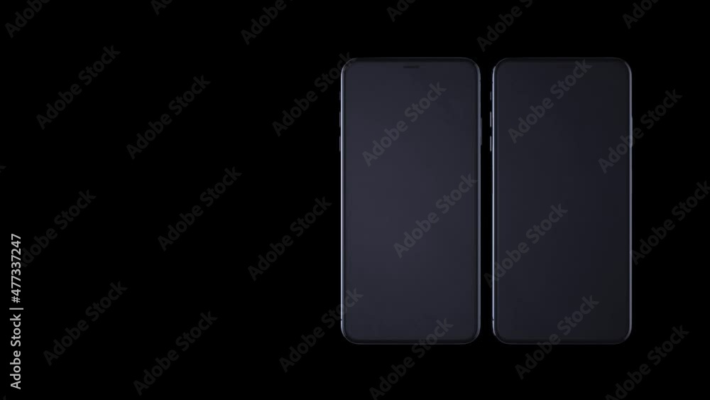 3D rendered mobile mockup for advertising on black background 4k footage 3D rendered mobile mockup for advertising on black background 4k footage