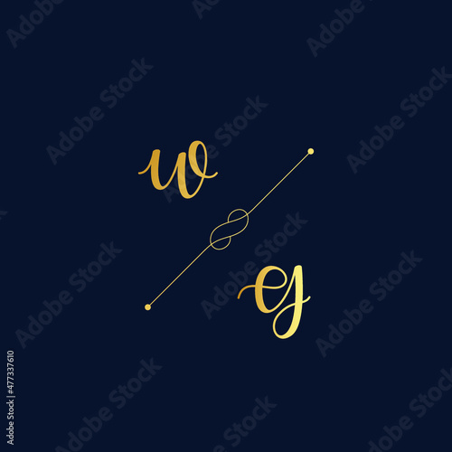 WG Initials letter alphabet watercolor logo branding set collection, Feminine logotype template in elegant artistic style. Feminine luxury logo design template.