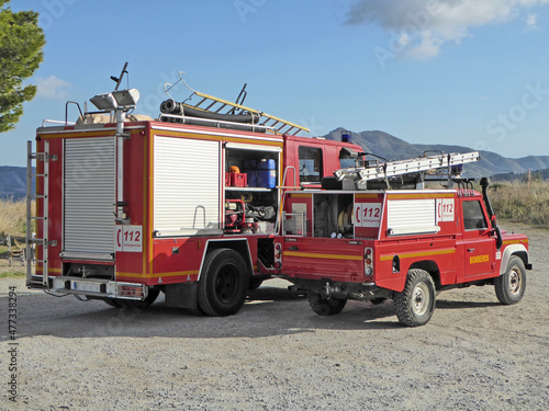 Canvastavla Fire Engines in the mountains of Andalucia, Spain
