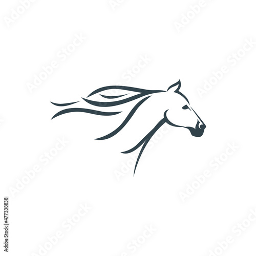 Fototapeta Naklejka Na Ścianę i Meble -  face horse vector logo design