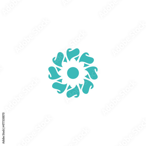 flower sun dental vector logo design