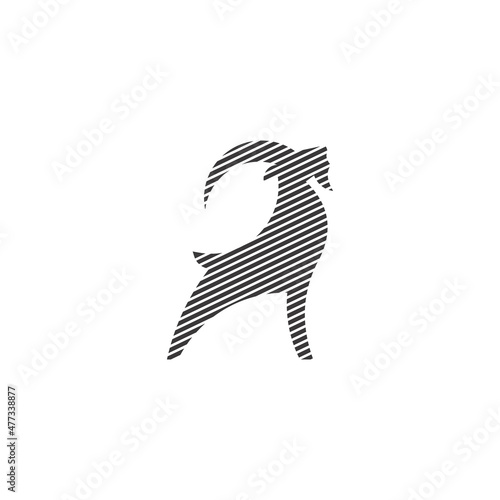 goat, ram line vector logo design