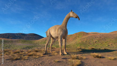 Photos 3d illustration of a Macrauchenia