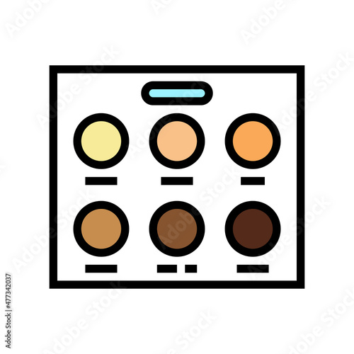 skin palette color icon vector. skin palette sign. isolated symbol illustration