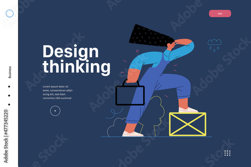 Startup illustration, website landing template. Concept of building new business