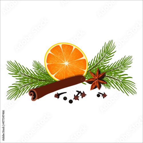 orange and cinnamon sticks