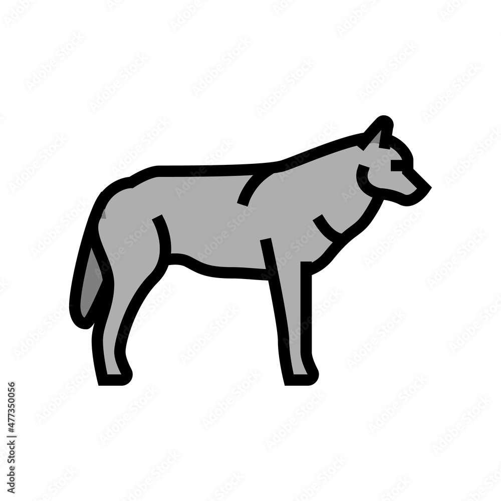 wolf wild animal color icon vector. wolf wild animal sign. isolated symbol illustration