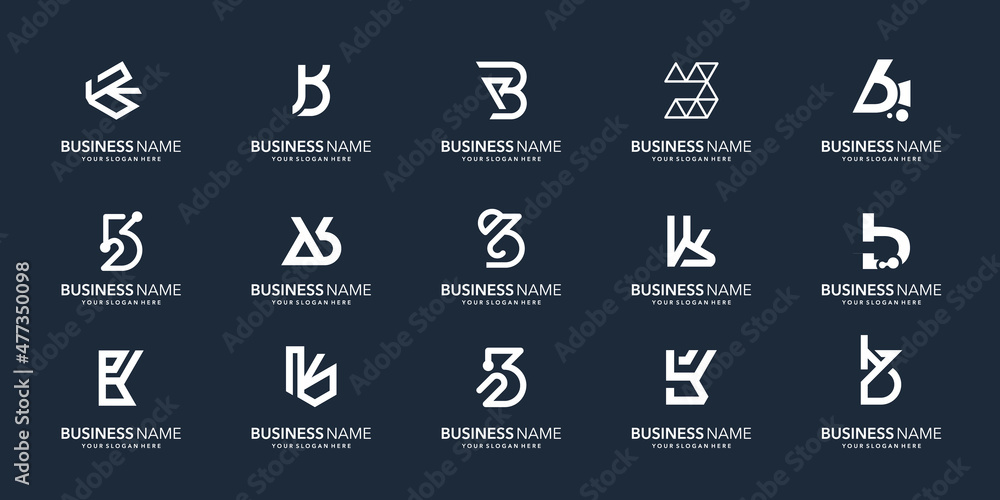letter b monogram bundle abstract style, logotype initial b inspiration for business corporate.