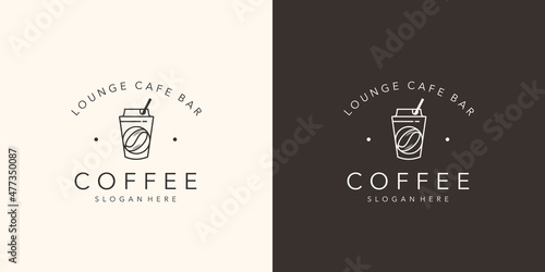 coffee logo retro vintage template. minimalist lounge cafe bar, coffee house, retro style inspiration.