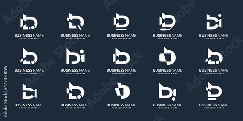 Set of creative letter b logos template. icons for business of digital,technology,finance,corporate.