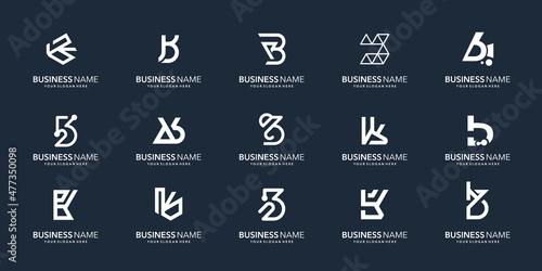 letter b monogram bundle abstract style, logotype initial b inspiration for business corporate.