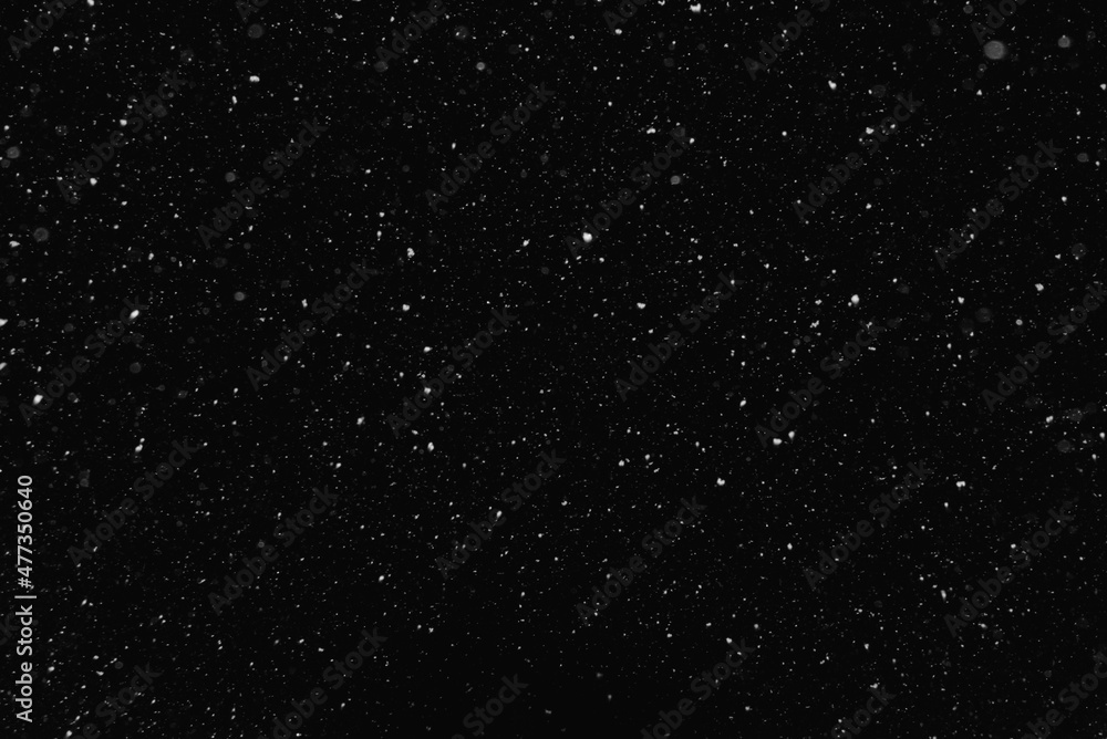 Snow (snowflakes) from the night sky.