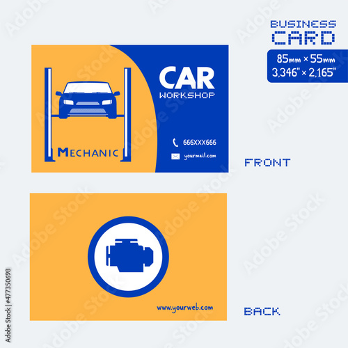 Car workshop visit card