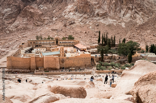 Katharinenkloster innerhalb der Schutzmauer am Berg Sinai in Ägypten