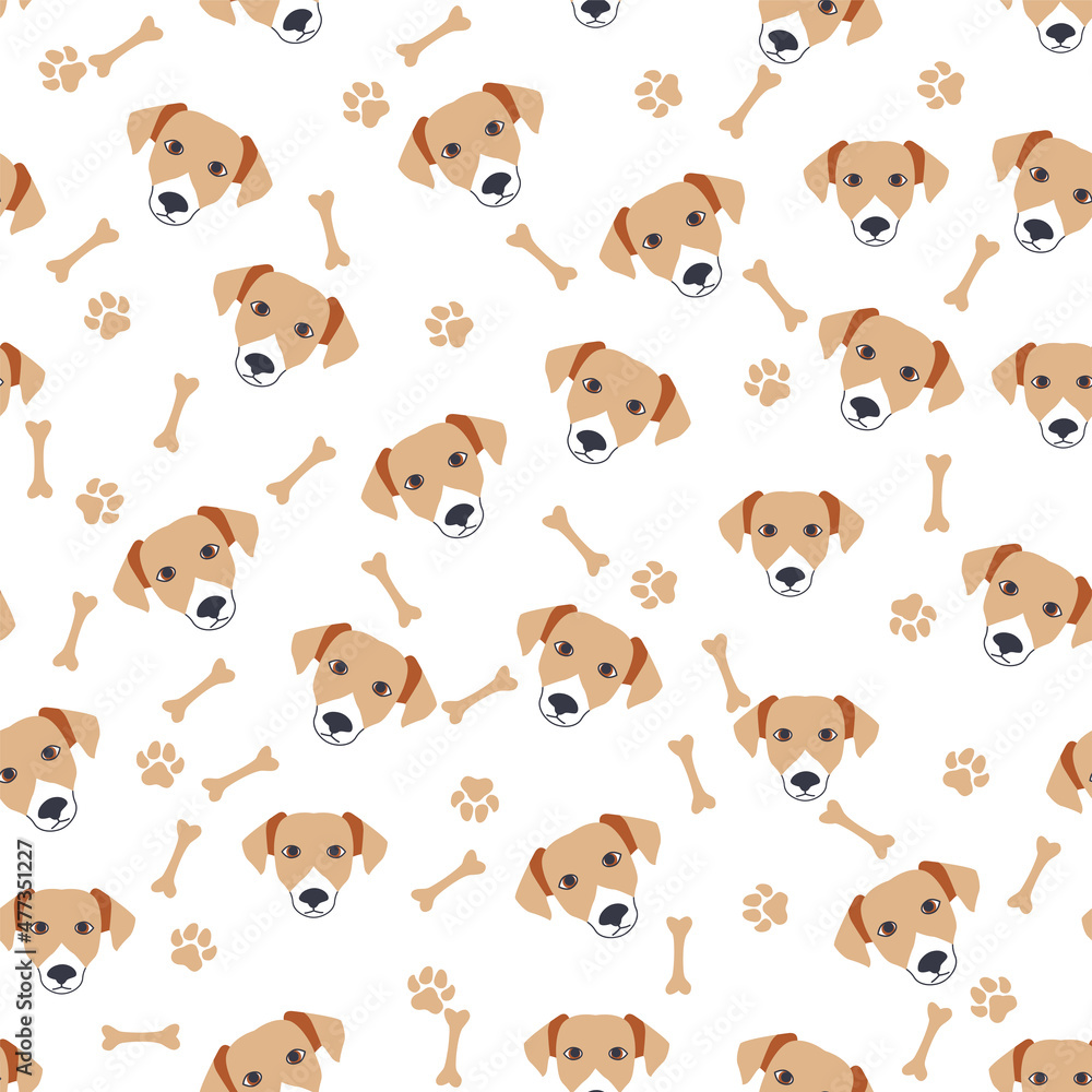 Golden retriever dogs muzzle seamless pattern. Golden retriever dogs muzzle seamless pattern.